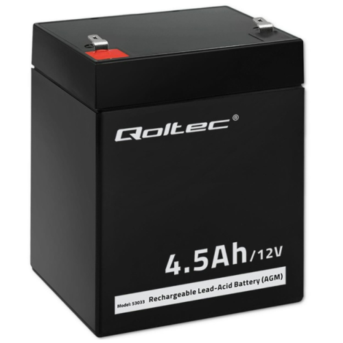 Акумуляторна батарея Qoltec AGM 12V 4.5Ah LongLife (53033) - зображення 1