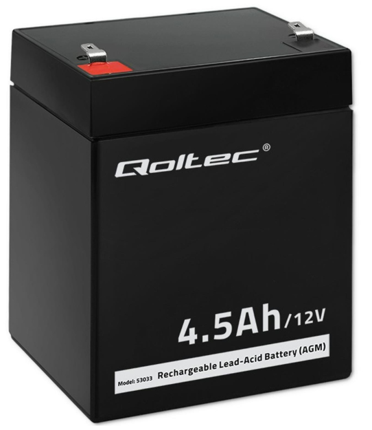 Акумуляторна батарея Qoltec AGM 12V 4.5Ah LongLife (53033) - зображення 1