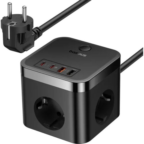 Мережевий фільтр Baseus PowerCombo Cube Power Strip 30W (E00066400117-00) - зображення 1