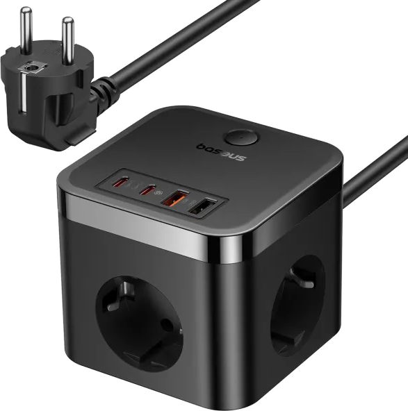 Мережевий фільтр Baseus PowerCombo Cube Power Strip 30W (E00066400117-00) - зображення 1