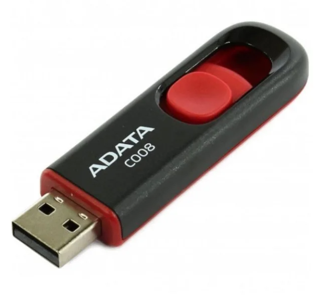 Флеш пам'ять USB 64 Gb ADATA C008 black+red  USB2.0 - зображення 1