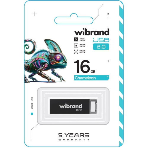 Флеш пам'ять USB 16Gb Wibrand Chameleon Black USB 2.0 - зображення 3