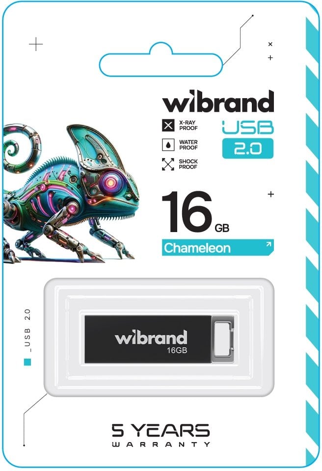Флеш пам'ять USB 16Gb Wibrand Chameleon Black USB 2.0 - зображення 3
