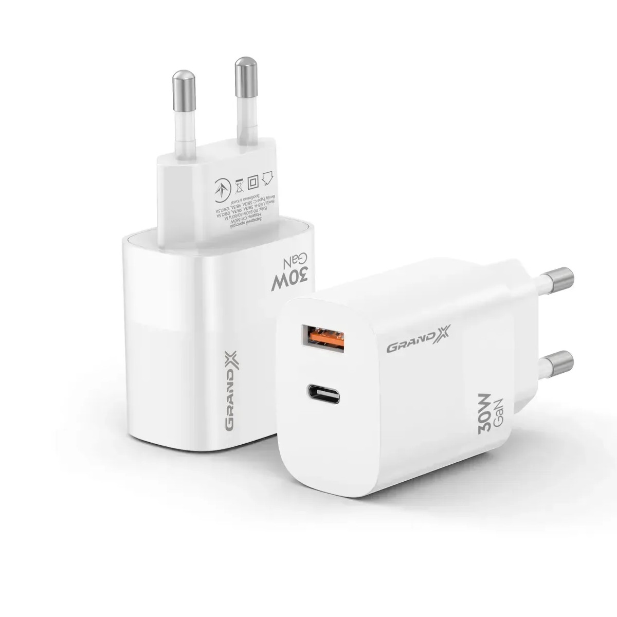 Зарядний пристрій Grand-X CH-360W GaN 30W PD 3.0 - зображення 4