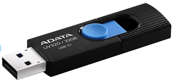 Флеш пам'ять USB 32 Gb ADATA UV320 black-blue USB 3.1 - зображення 1