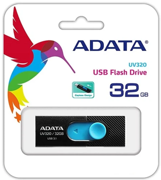 Флеш пам'ять USB 32 Gb ADATA UV320 black-blue USB 3.1 - зображення 4