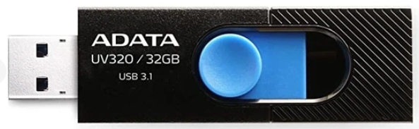 Флеш пам'ять USB 32 Gb ADATA UV320 black-blue USB 3.1 - зображення 2