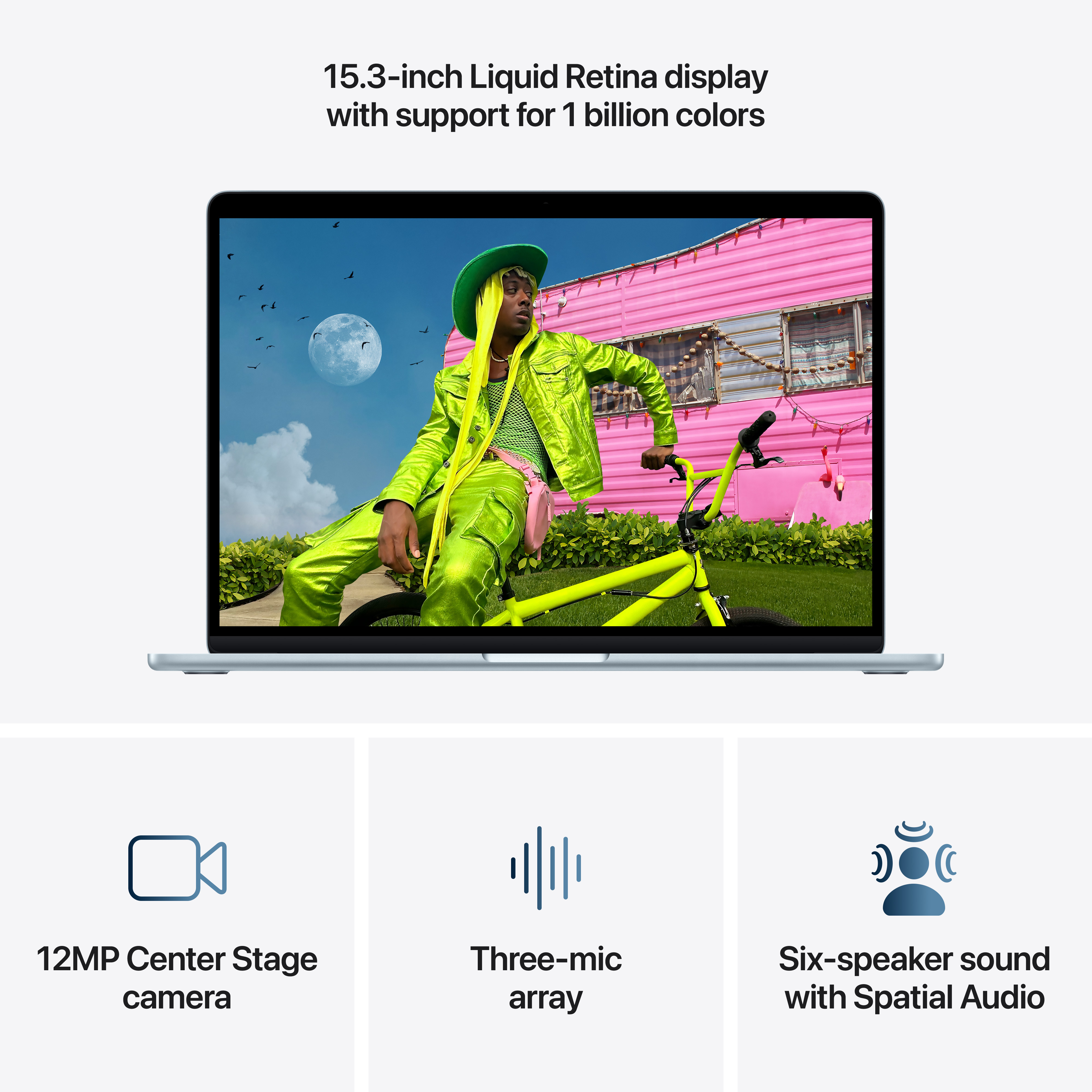 Ноутбук Apple MacBook Air 15 M5 A3448 Sky Blue (MDVQ4UA\/A) - зображення 6