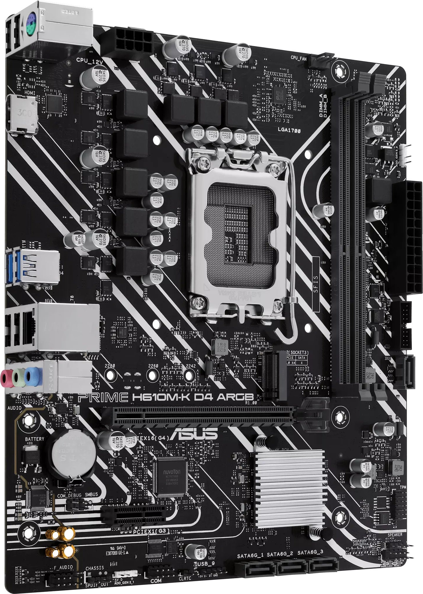Мат. плата 1700 ASUS PRIME H610M-K D4 ARGB - зображення 2