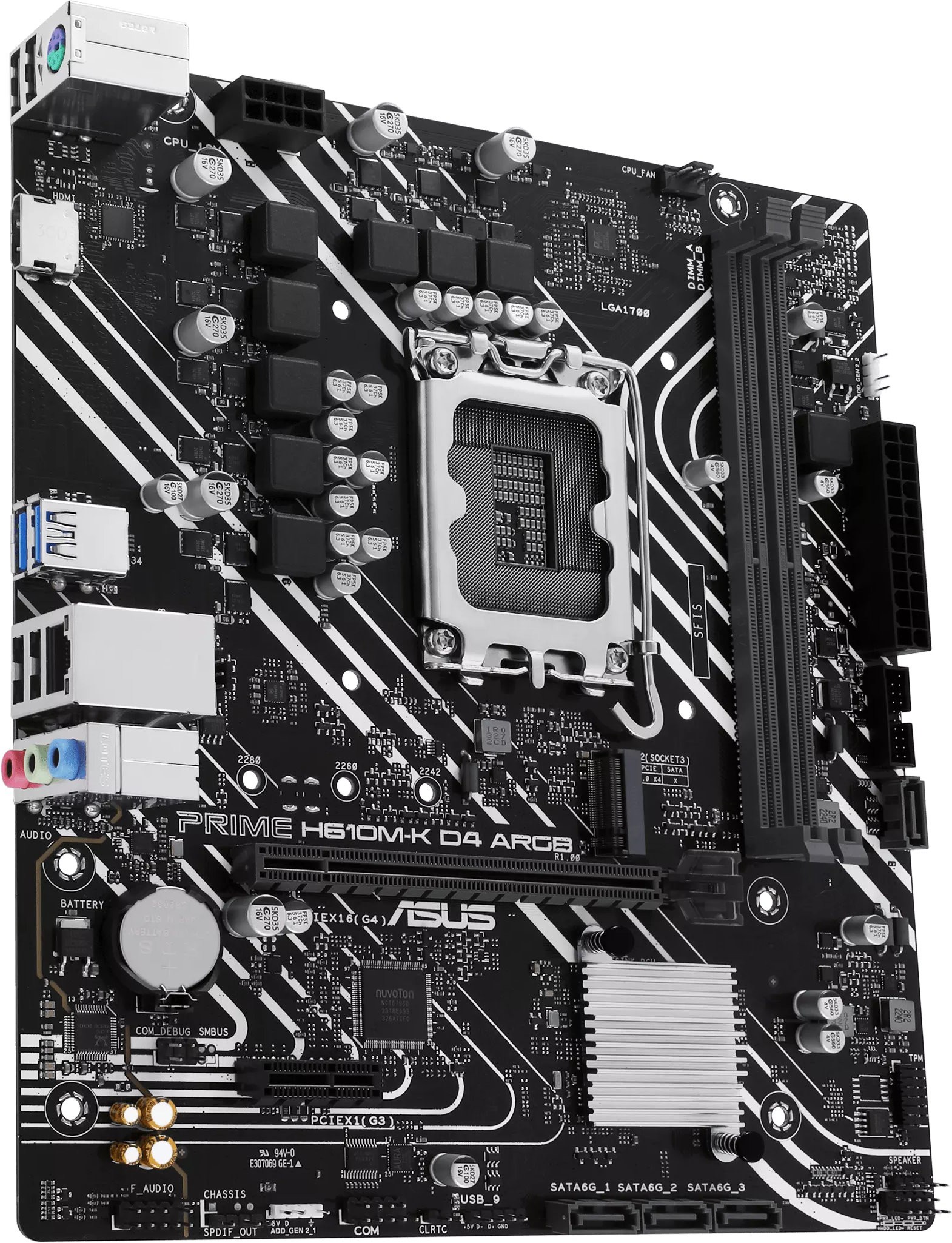 Мат. плата 1700 ASUS PRIME H610M-K D4 ARGB - зображення 3