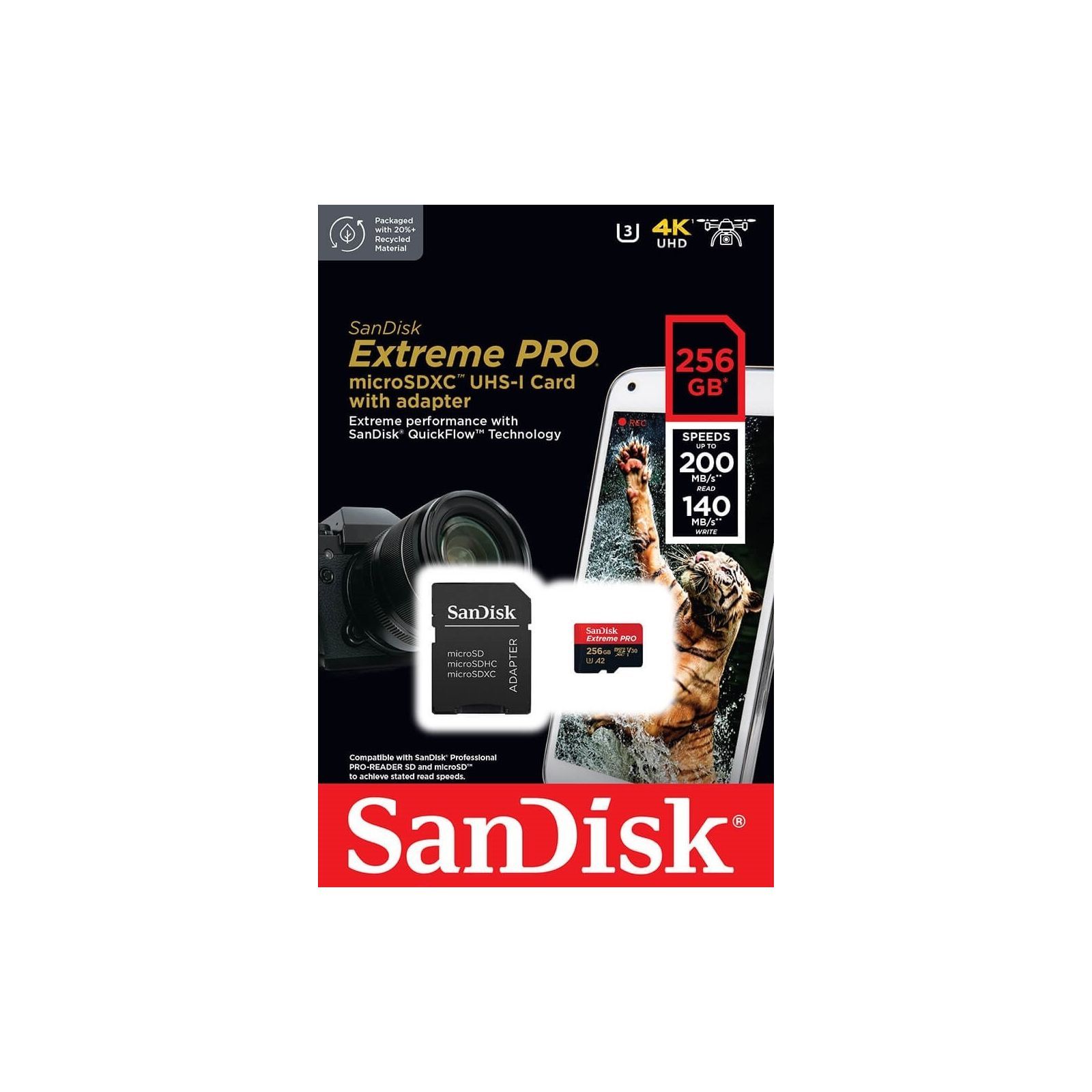 MicroSDXC 256 Gb SANDISK Extreme Pro UHS-I U3 class 10 - зображення 4