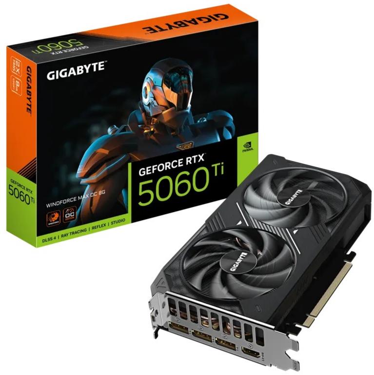 Відеокарта GeForce RTX 5060 Ti 8GB GDDR7 Gigabyte Windforce Max OC (GV-N506TWF2MAX OC-8GD) - зображення 1