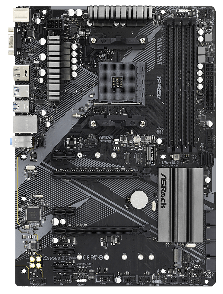 Мат. плата AM4 AsRock B450 PRO4 R2.0 - зображення 2