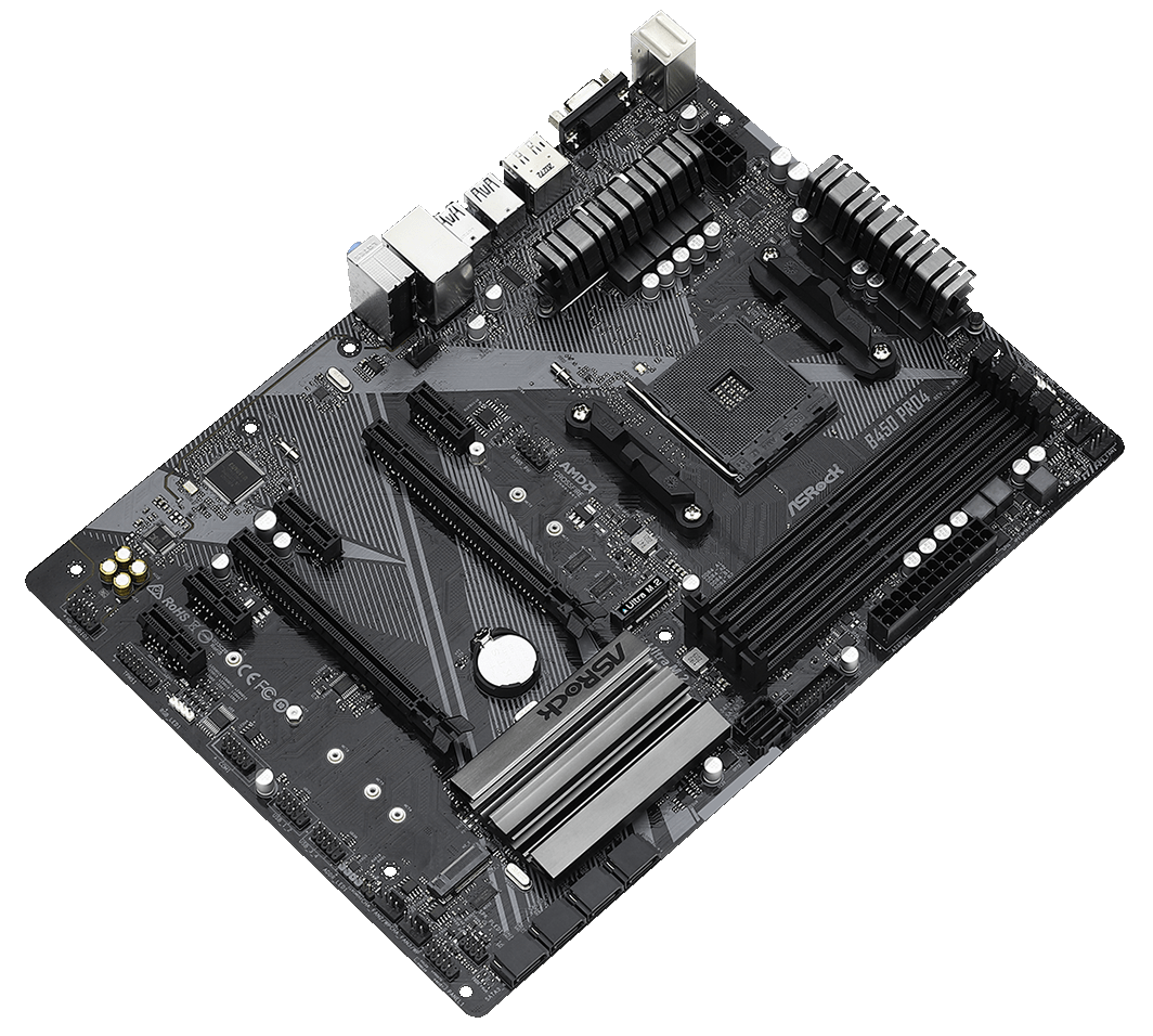 Мат. плата AM4 AsRock B450 PRO4 R2.0 - зображення 3