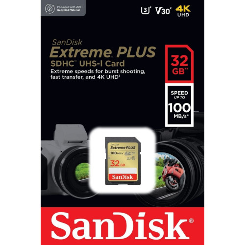 Secure Digital card 32 Gb SanDisk SDHC Extreme Plus Class 10 UHS-I U3 V30 - зображення 3