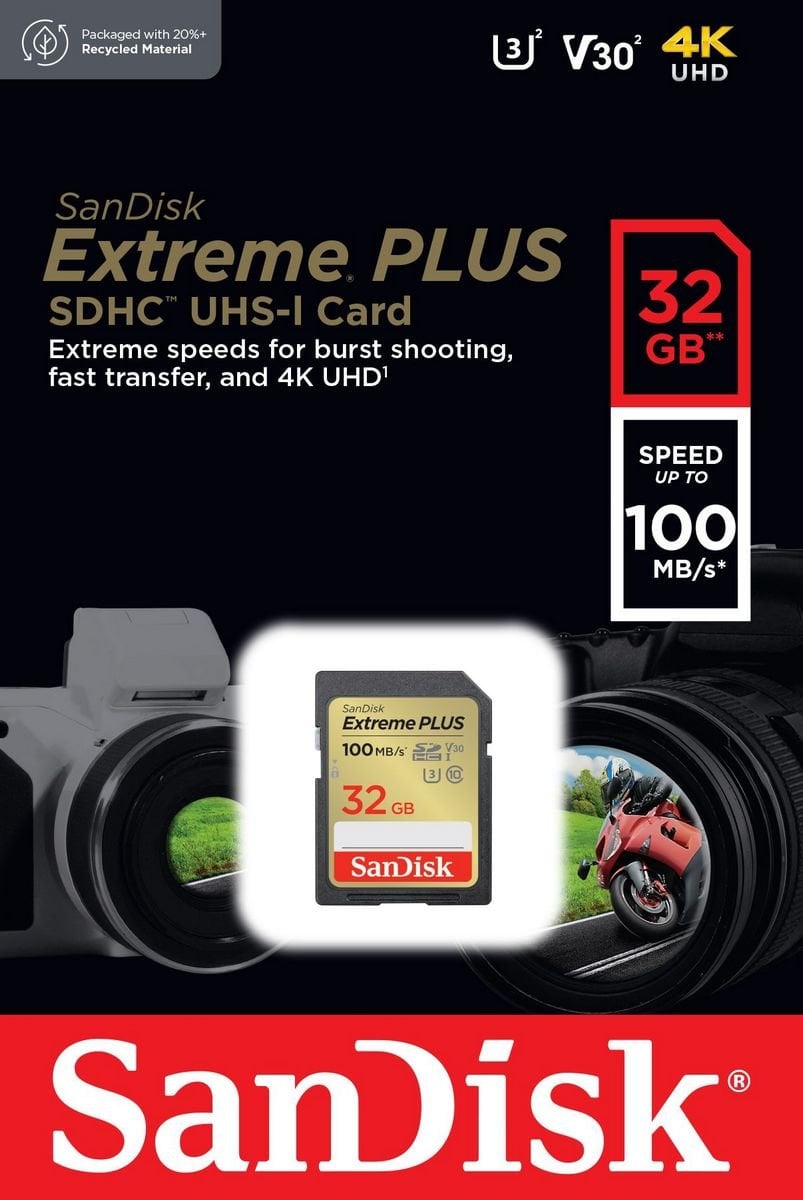 Secure Digital card 32 Gb SanDisk SDHC Extreme Plus Class 10 UHS-I U3 V30 - зображення 3