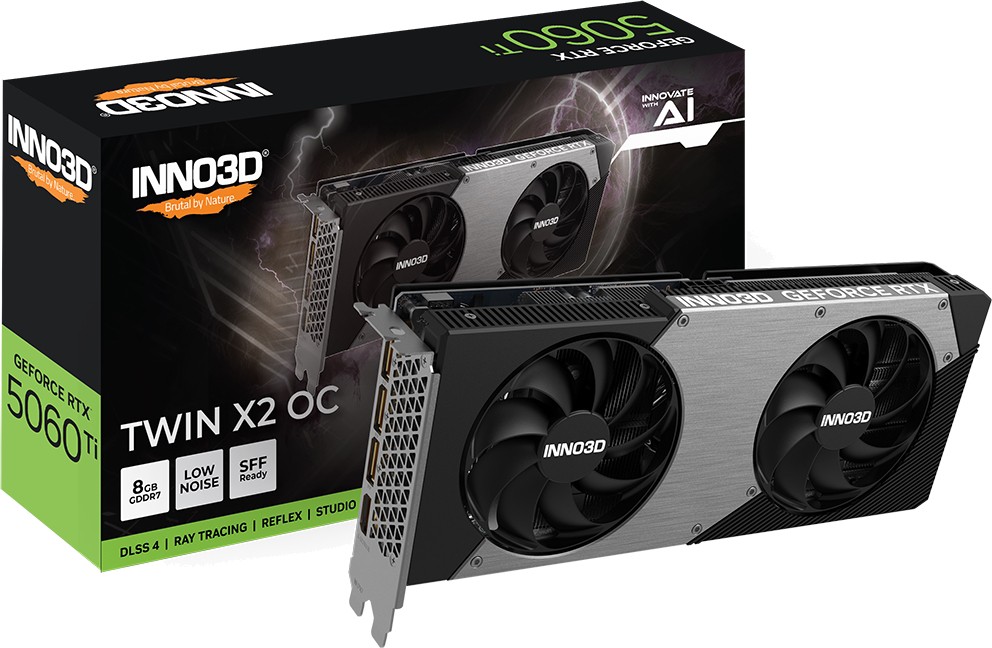 Відеокарта GeForce RTX 5060 Ti 8GB GDDR7 INNO3D TWIN X2 (N506T2-08D7-193075N) - зображення 1