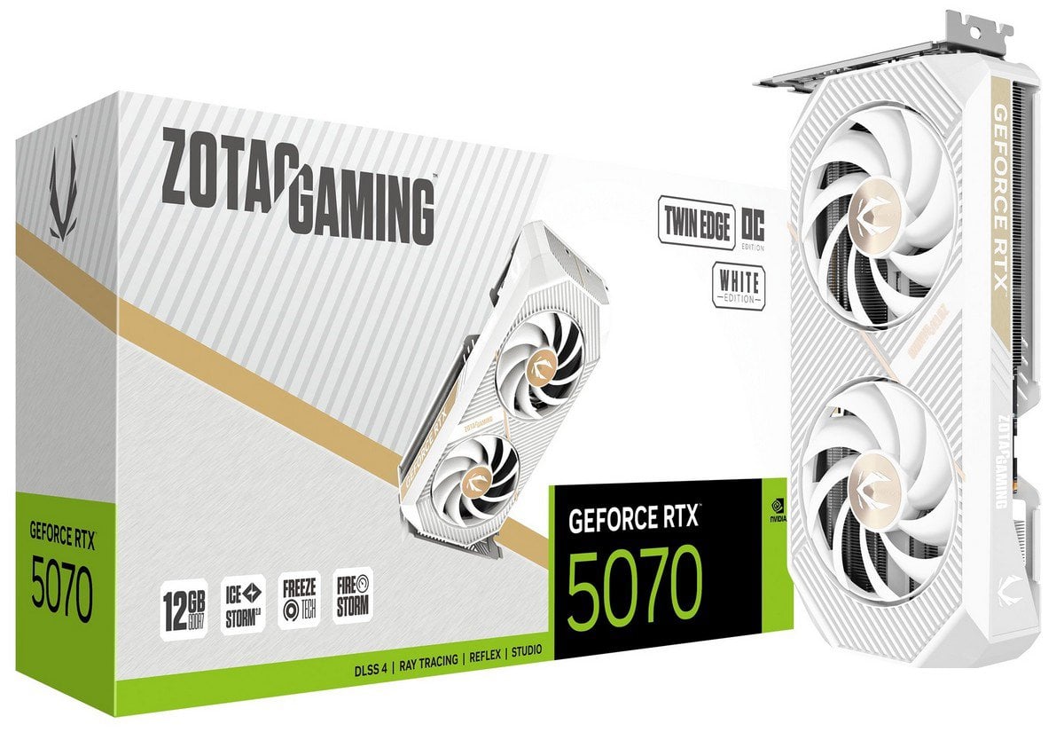 Відеокарта GeForce RTX 5070 12GB GDDR7 ZOTAC Twin Edge OC White (ZT-B50700Q-10P) - зображення 1
