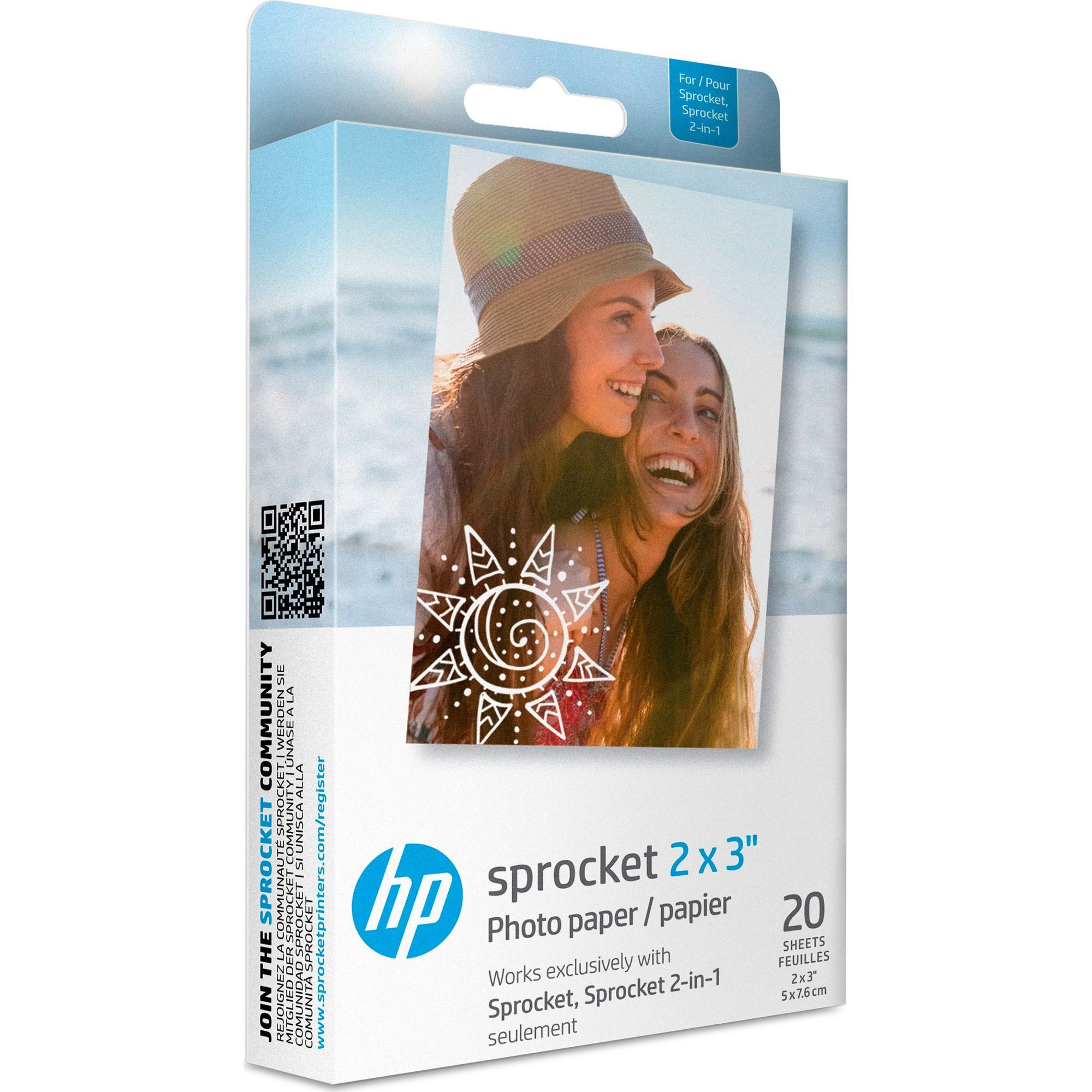 Фото-папір HP Zink для Sprocket 2x3, glossy, self-adhesive, 20sh - зображення 1