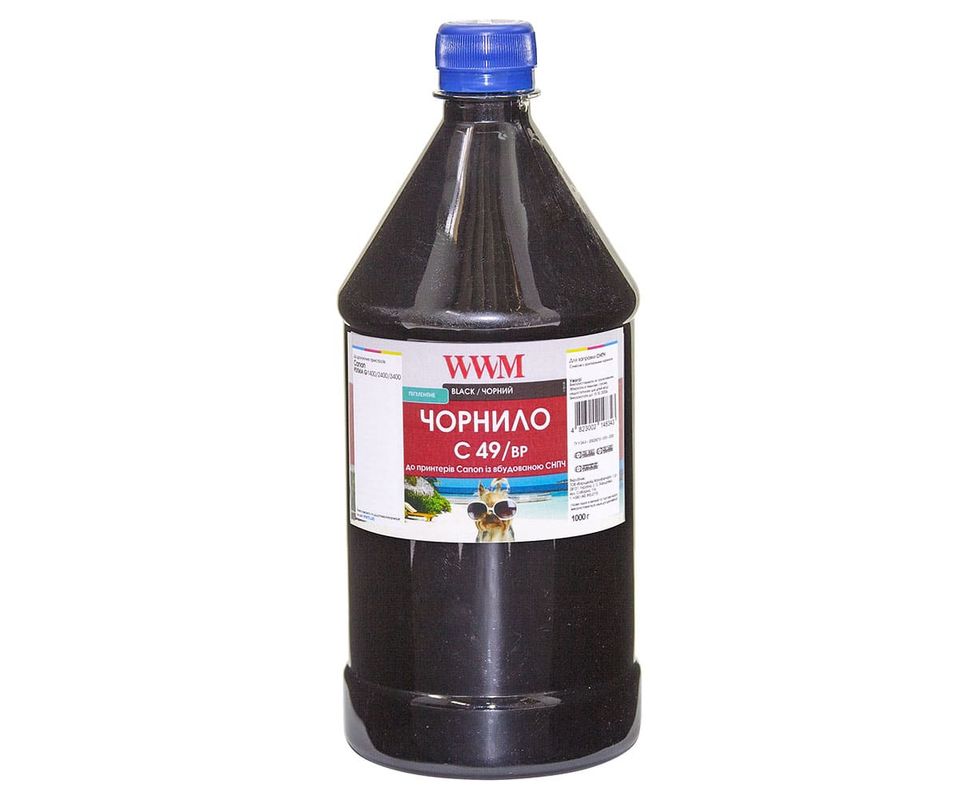 Чорнило WWM GI-490BK для Canon PIXMA G1400\/G2400\/G3400 (C49\/BP-4) - зображення 1