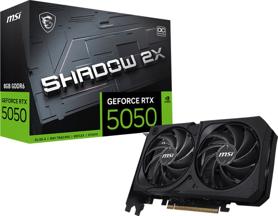 Відеокарта GeForce RTX 5050 8GB GDDR6 MSI SHADOW 2X (RTX 5050 8G SHADOW 2X) - зображення 1