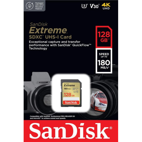 Secure Digital card 128 Gb SanDisk Extreme SDXC UHS-I class 10 (SDSDXVA-128G-GNCIN) - зображення 2