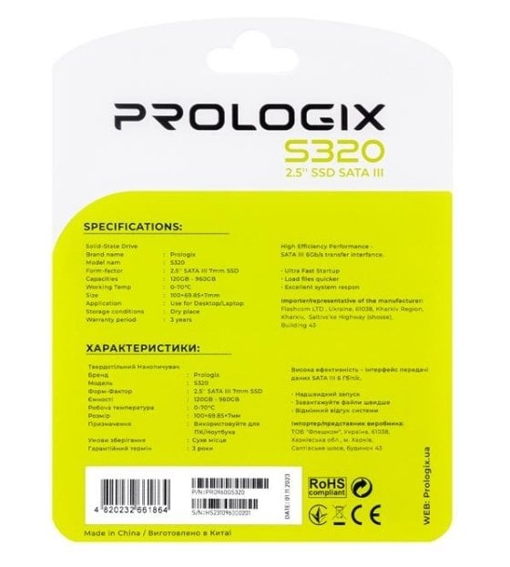 Накопичувач SSD 960GB Prologix S320 (PRO960GS320) - зображення 5