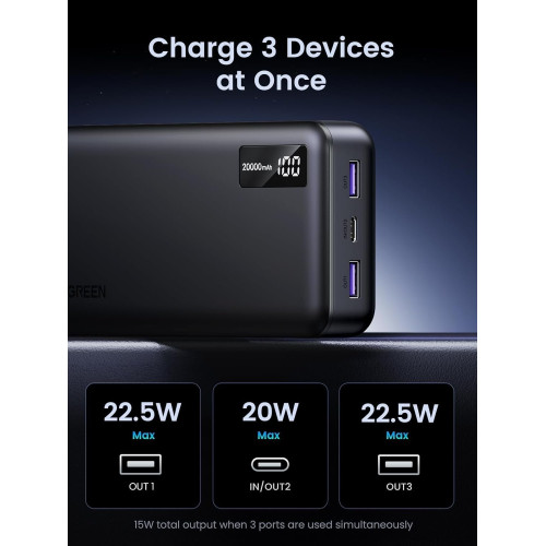 Батарея POWER BANK UGREEN PB312 20000mAh PD 20W - зображення 5