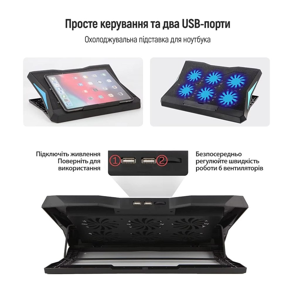 Підставка охолоджуюча для ноутбука ColorWay Cooling Laptop Q3 - зображення 11