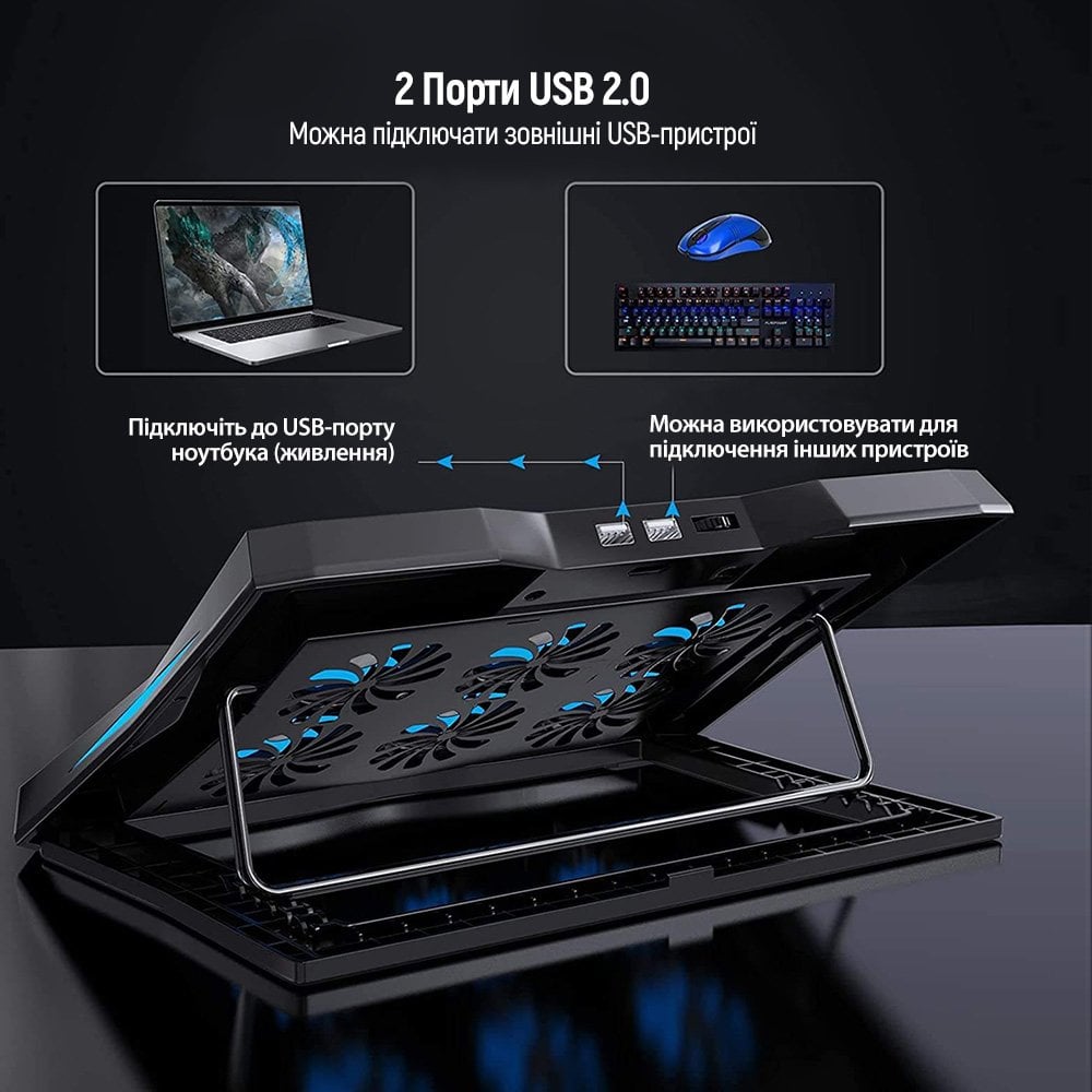 Підставка охолоджуюча для ноутбука ColorWay Cooling Laptop Q3 - зображення 13