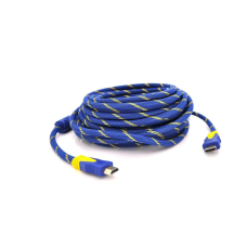 Кабель HDMI to HDMI, 10 м, Merlion blue/gold (YT-HDMI