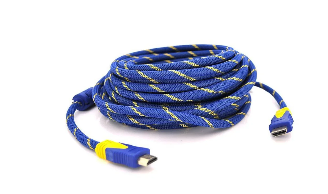 Кабель HDMI to HDMI, 10 м, Merlion blue\/gold (YT-HDMI - зображення 1