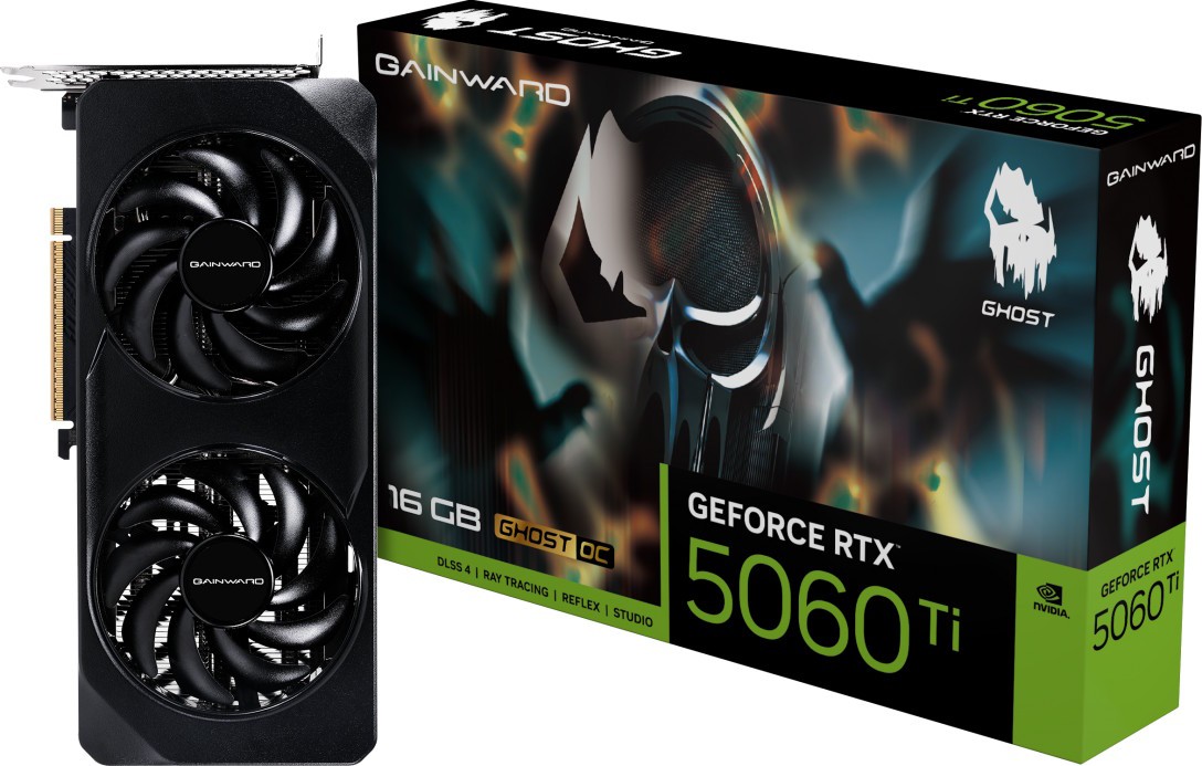 Відеокарта GeForce RTX 5060 Ti 16GB GDDR7 Gainward Ghost OC (NE7506TU19T1-GB2061B) - зображення 1