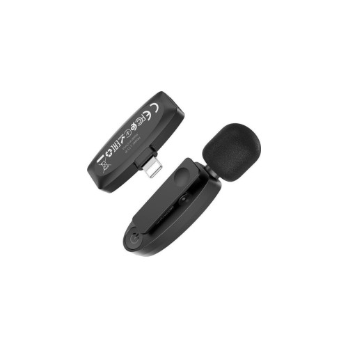 Бездротовий петличний мікрофон XO MKF08B з придушенням шуму lightning Black - зображення 3