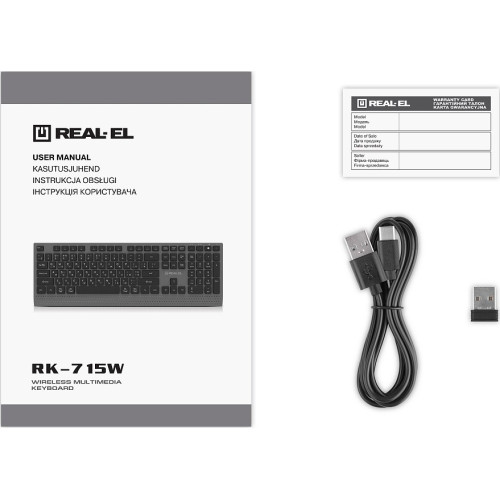 Клавіатура бездротова REAL-EL RK-715W - зображення 7