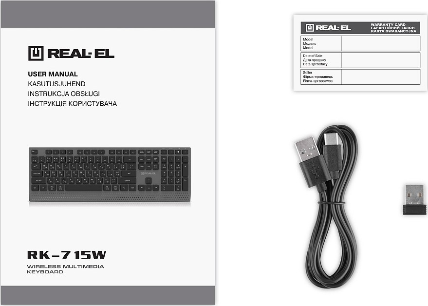 Клавіатура бездротова REAL-EL RK-715W - зображення 7