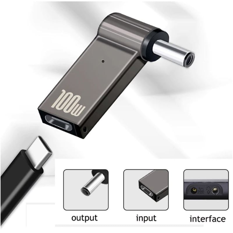 Адаптер PD 100W USB Type-C Female to DC Male Jack 7.4x5.0 mm HP ST-Lab - зображення 5