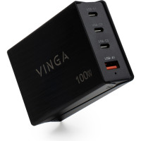 Зарядний пристрій Vinga GaN 100W PD+QC (VCPCH100CB)