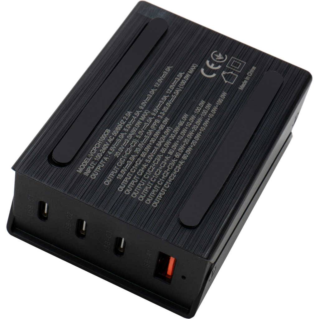 Зарядний пристрій Vinga GaN 100W PD+QC (VCPCH100CB) - зображення 4