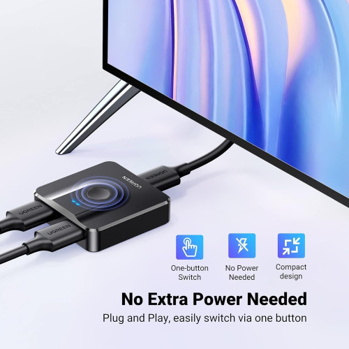Відеосплітер UGREEN CM217 Switch HDMI to 2 x HDMI 4K 60Hz - зображення 6