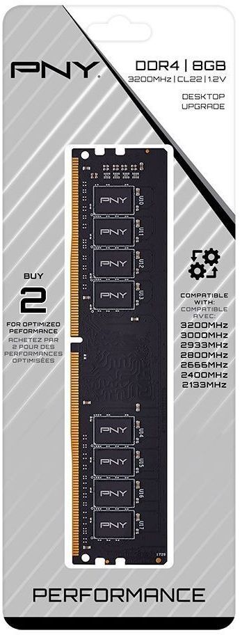 Пам'ять DDR4 RAM 8Gb (1x8Gb) 3200Mhz PNY (MD8GSD43200-SB) - зображення 3