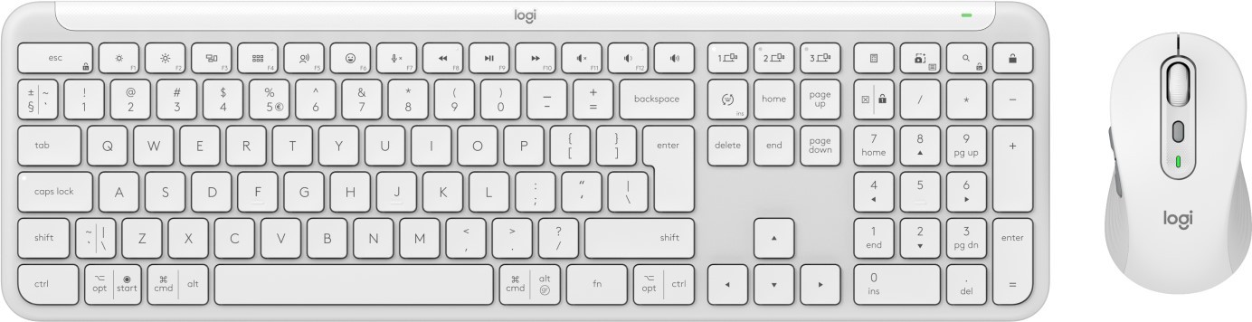 Комплект безпровідний Logitech MK950 Bluetooth\/Wireles UA Off-White - зображення 1