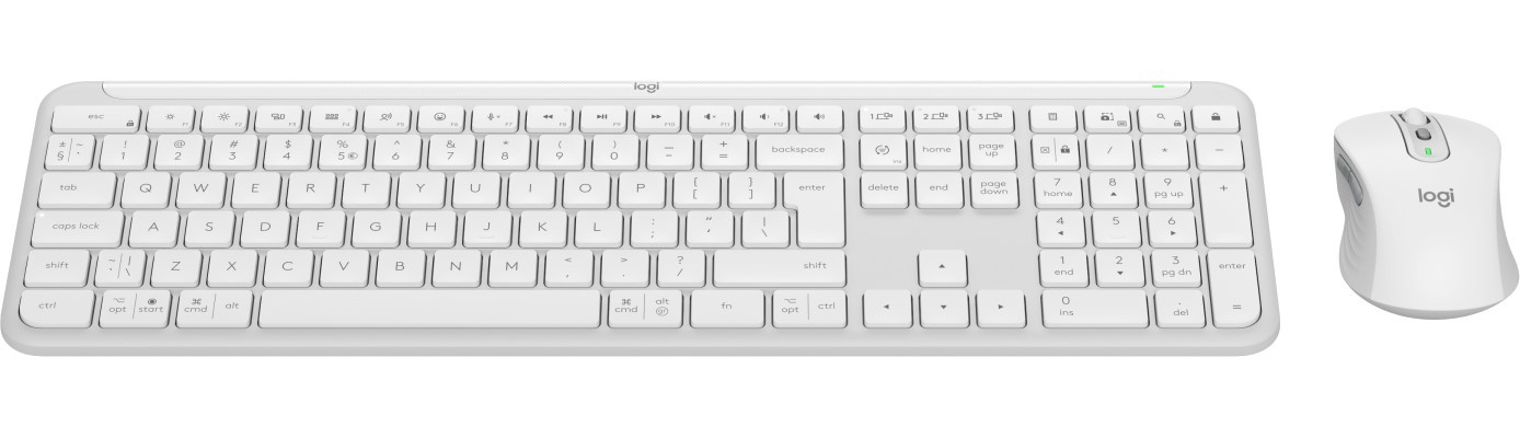 Комплект безпровідний Logitech MK950 Bluetooth\/Wireles UA Off-White - зображення 2