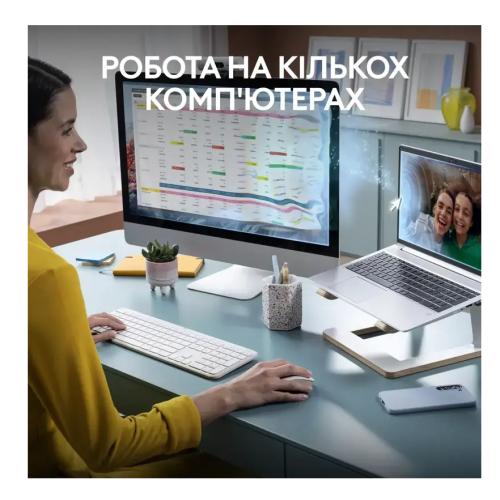 Комплект безпровідний Logitech MK950 Bluetooth\/Wireles UA Off-White - зображення 6