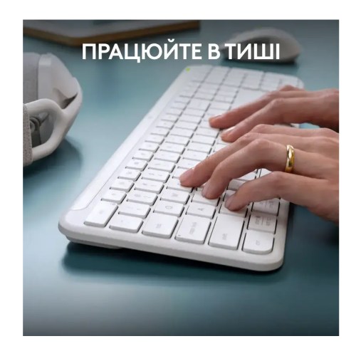 Комплект безпровідний Logitech MK950 Bluetooth\/Wireles UA Off-White - зображення 7