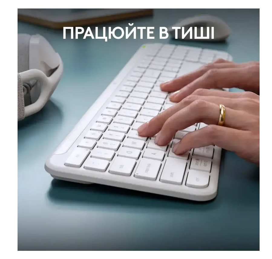 Комплект безпровідний Logitech MK950 Bluetooth\/Wireles UA Off-White - зображення 7