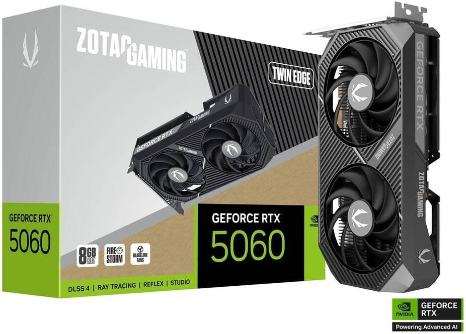 Відеокарта GeForce RTX 5060 8GB GDDR7 ZOTAC Twin Edge (ZT-B50600E-10M) - зображення 1