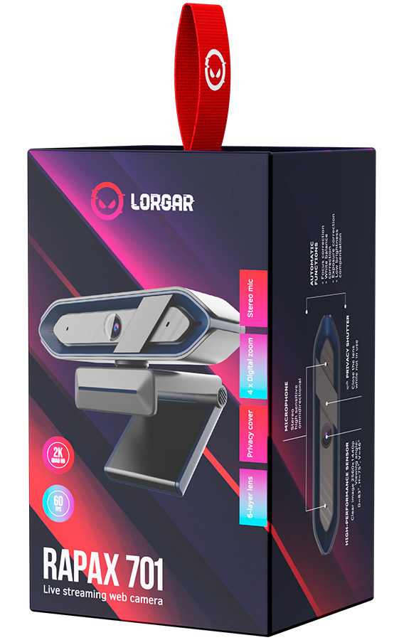 Вебкамера Lorgar Rapax 701 2K Black (LRG-SC701BL) - зображення 6