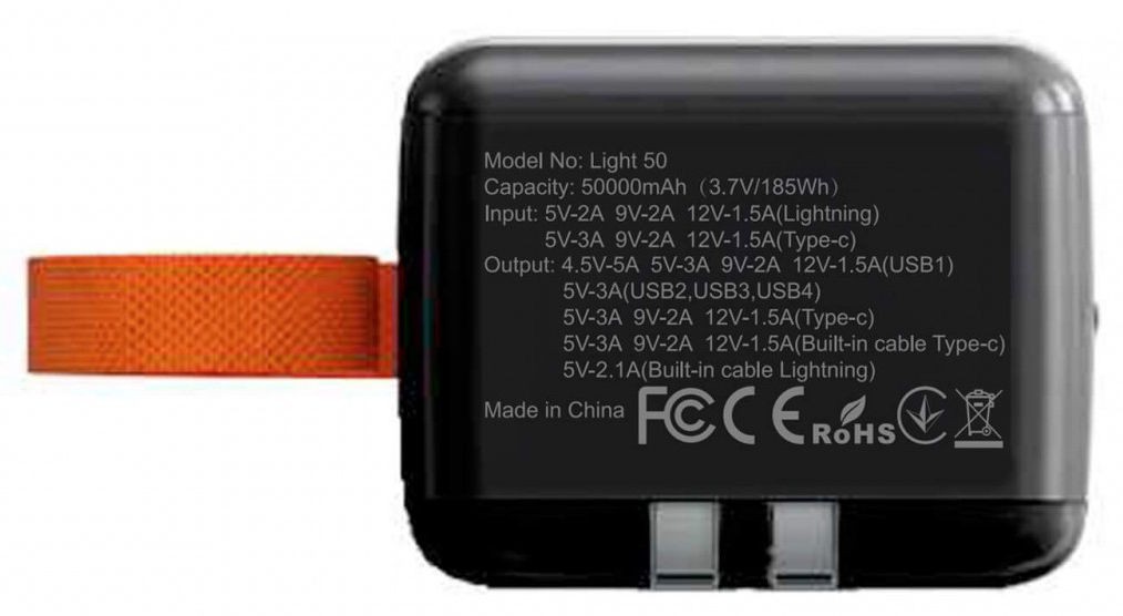 Батарея POWER BANK Aspiring Light 50 50000mAh PD 22.5W - зображення 3