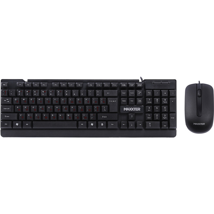 Клавіатура+мишка Maxxter KMS-CM-01-UA USB Black - зображення 1
